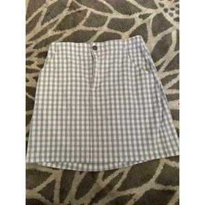 Blue and White Gingham Hollister High Rise Mini Skirt